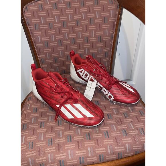 New Men 13 Adidas Adizero Spark Men Red White Football Cleats GV9086 Performance main image 6